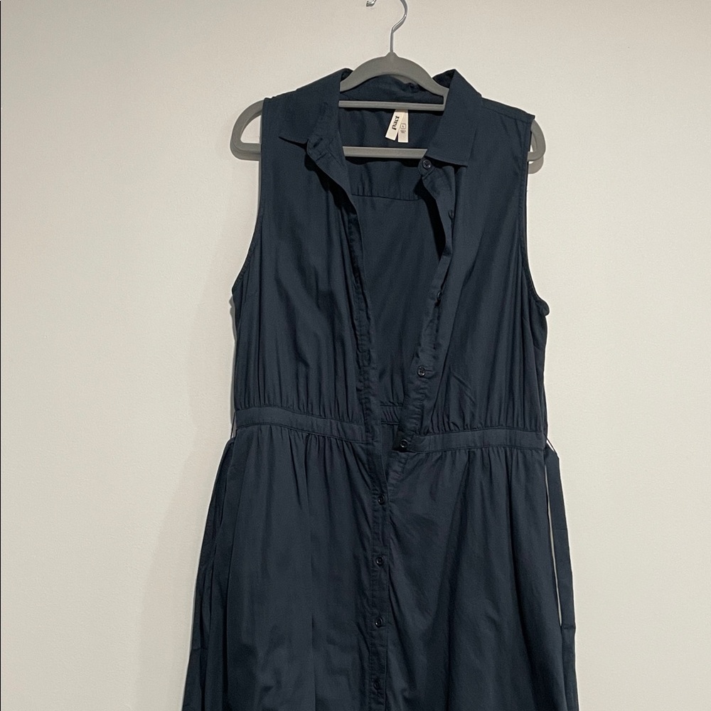 Pact Dark Blue Sleeveless Midi Dress